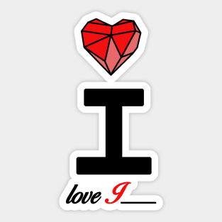 Initial love letter I for valentine Sticker